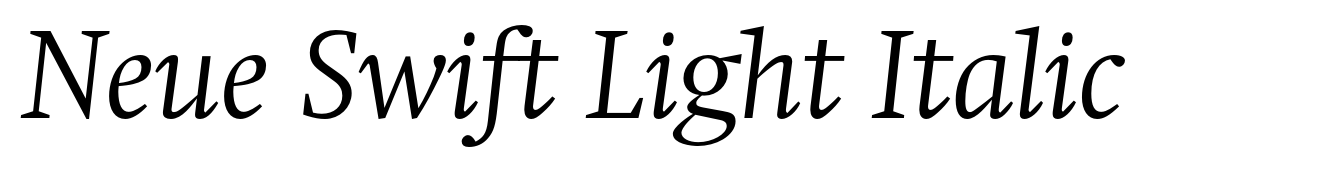 Neue Swift Light Italic